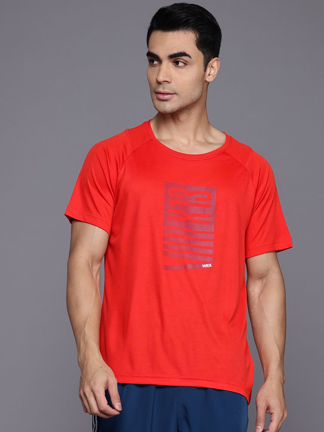 HRX by Hrithik Roshan Men Typography Printed Rapid-Dry Training T-shirt