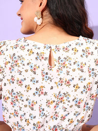 STREET 9 Floral Printed Smocking Detail Dress