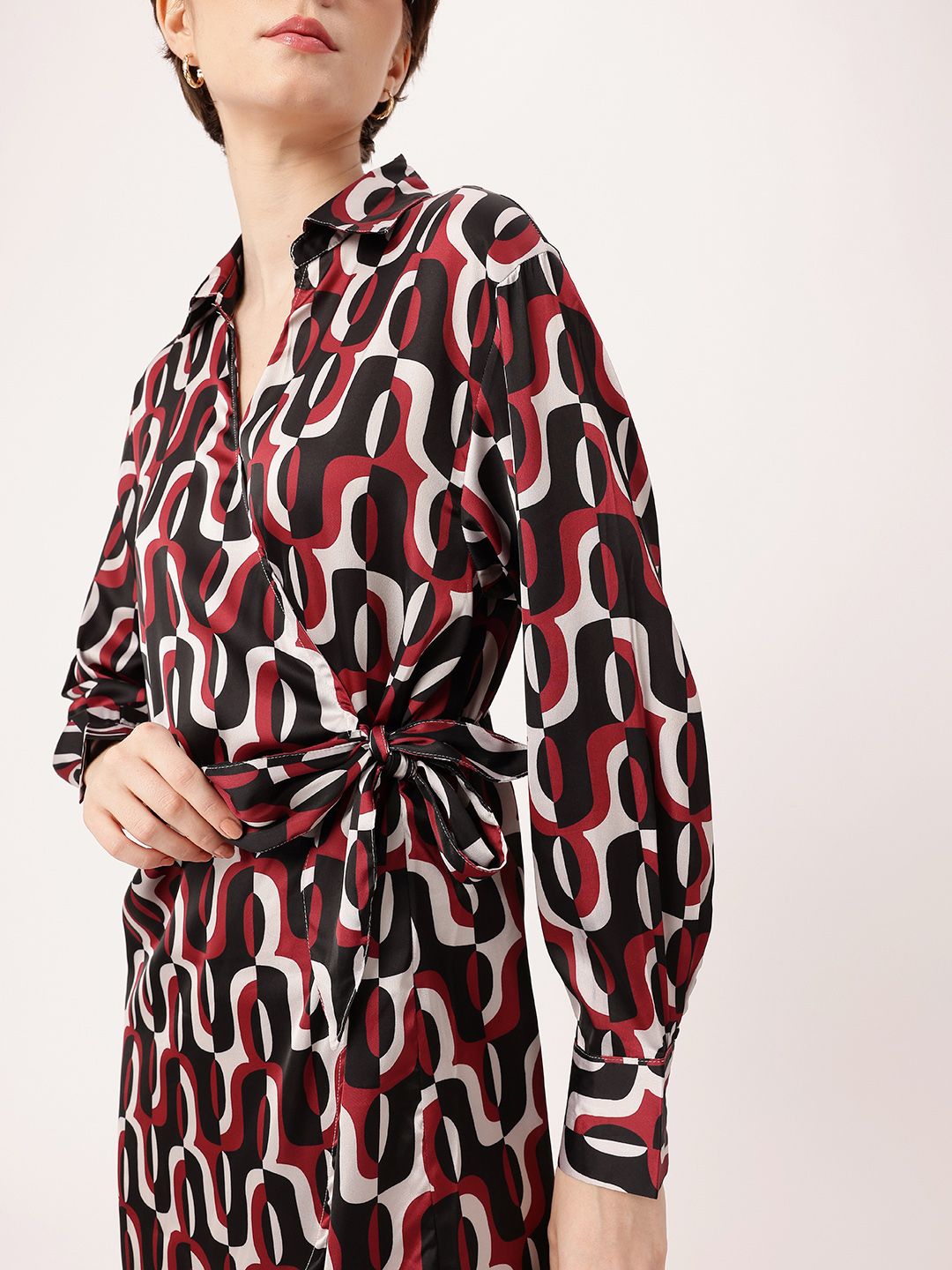 DressBerry Optical Jazz Sleek Chic Wrap Style Dress