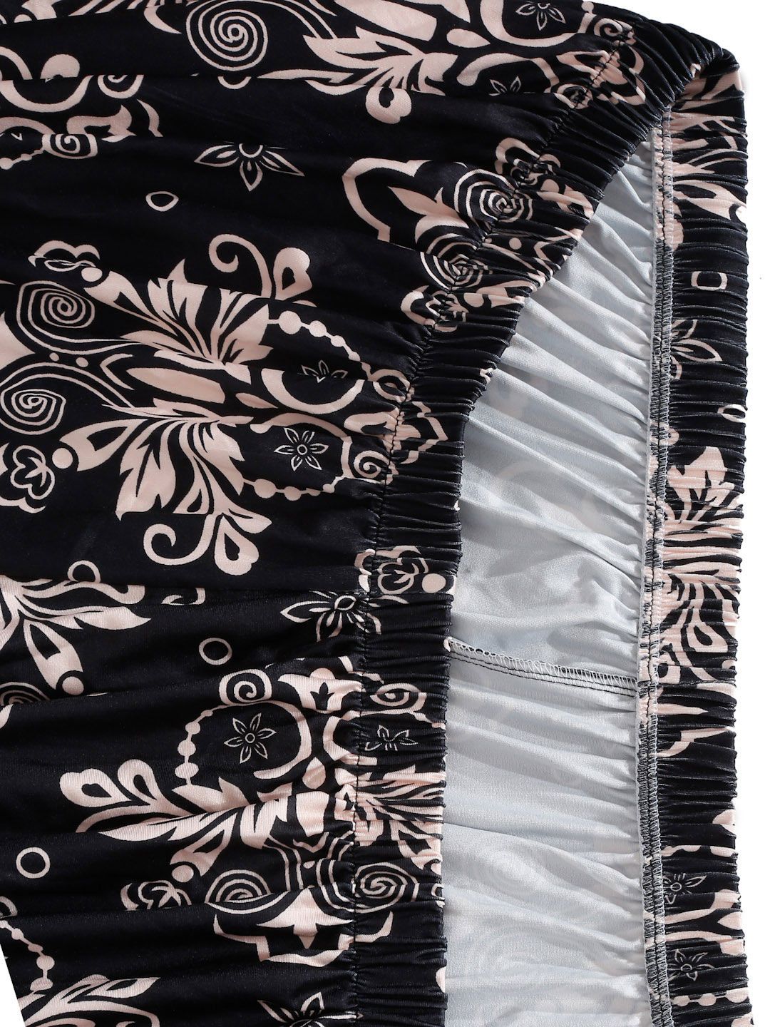 Cortina Black Ethnic Printed Three Seater Sofa Cover