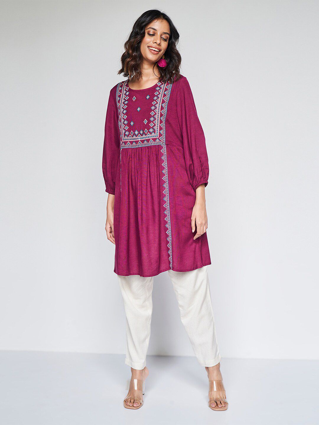Global Desi Printed A-line Kurti