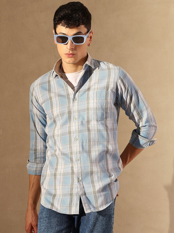 DENNISON Smart Tartan Checks Casual Shirt
