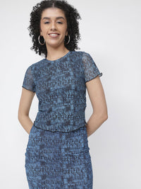 DressBerry Trippy Threads Mesh Mania Crop Top