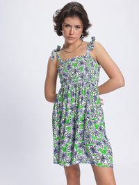 DressBerry Floral Frenzy Smocked A-Line Dress