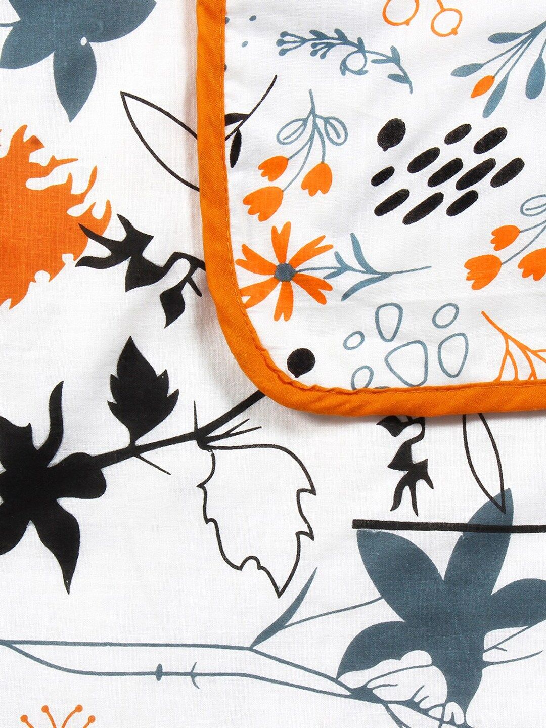 Story@home White & Grey Floral AC Room 150 GSM Single Bed Dohar
