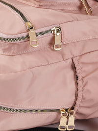 Lino Perros Women Peach-Coloured Solid Backpack