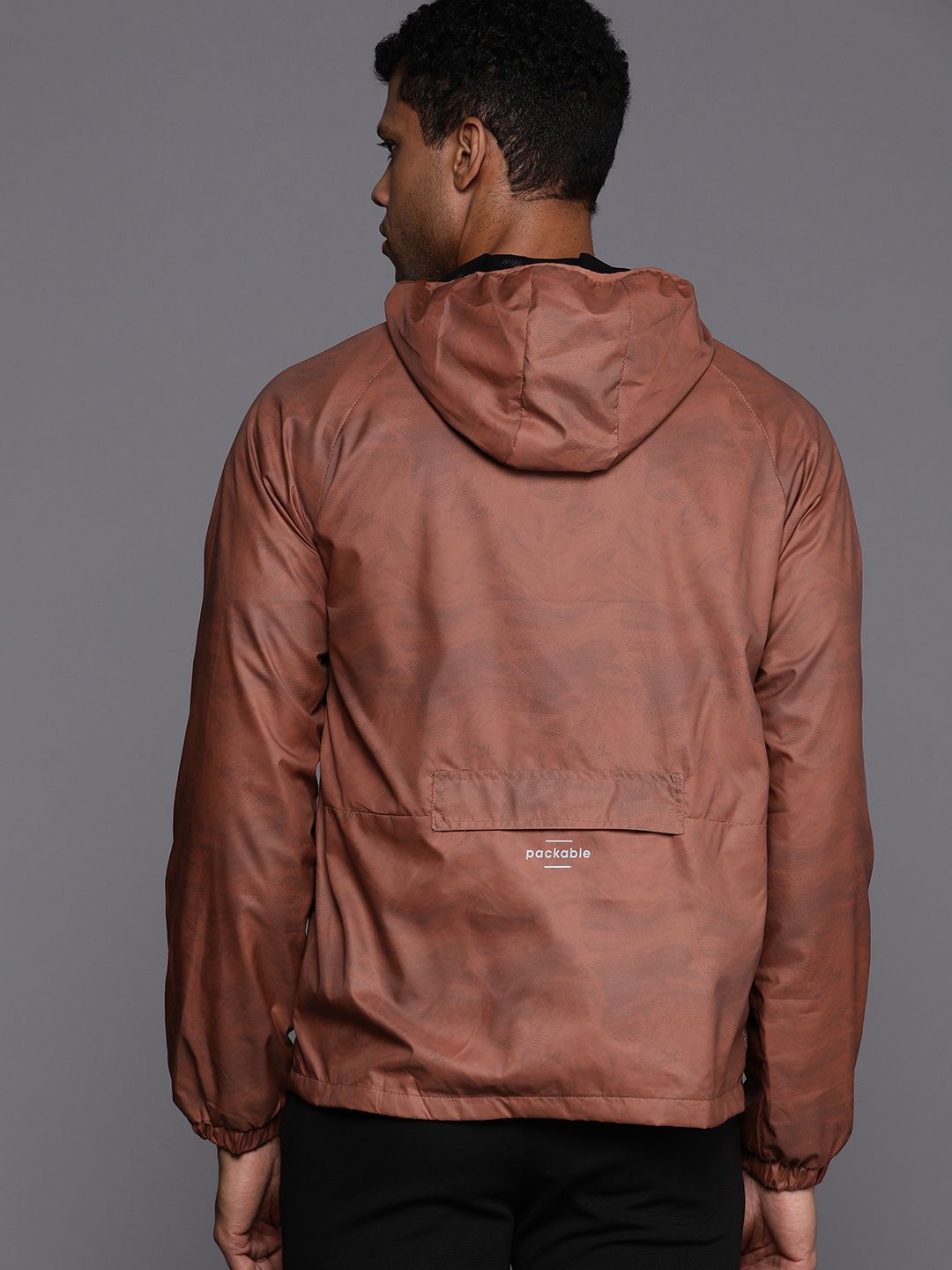 HRX by Hrithik Roshan Abstract Print Rapid-Dry Packable Training Jacket