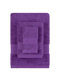 MYTRIDENT Soft Comfort Purple 3 Pieces Pure Cotton 500 GSM Towel Set