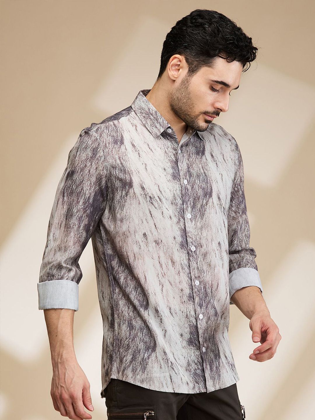 Being Human Men Slim Fit Opaque Printed Casual Shirt