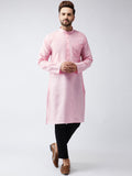 SOJANYA Men Pink Solid Kurta Lurus