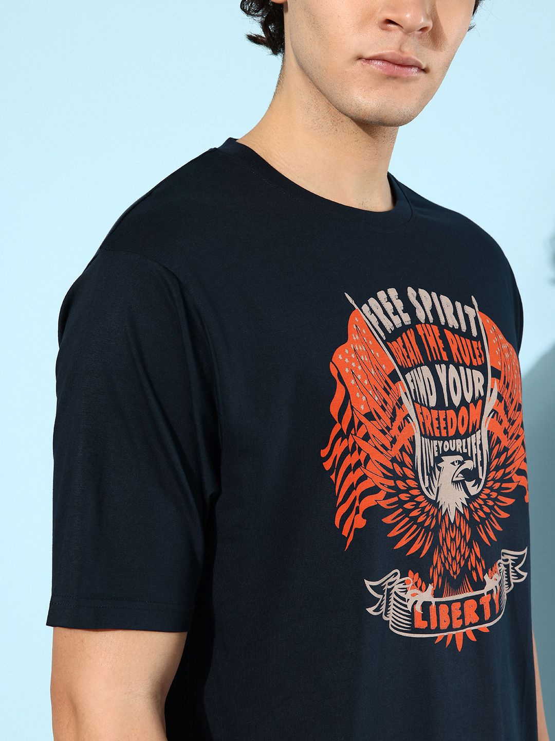 Difference of Opinion Men Printed Pure Cotton Oversize T-shirt