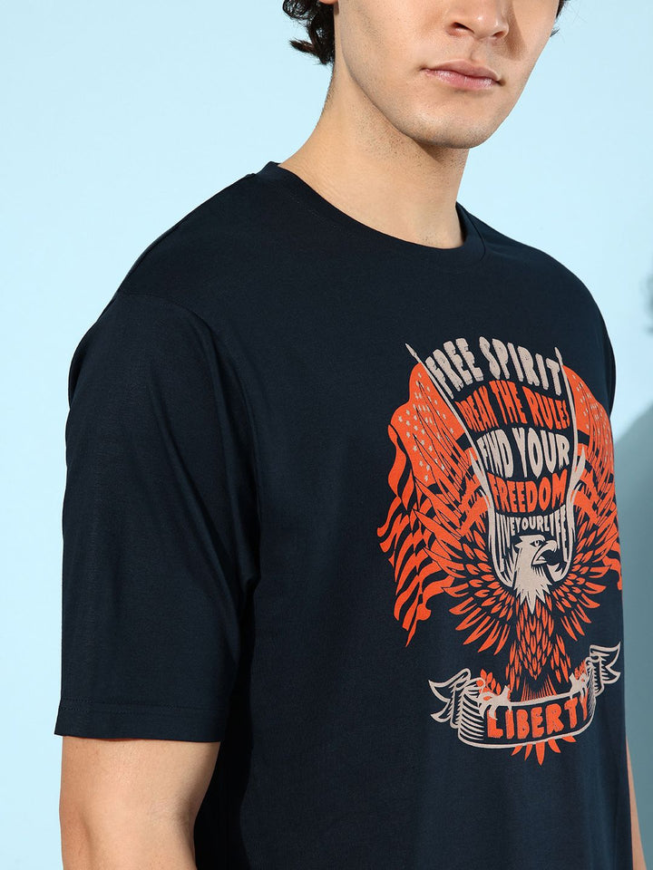 Difference of Opinion Men Printed Pure Cotton Oversize T-shirt