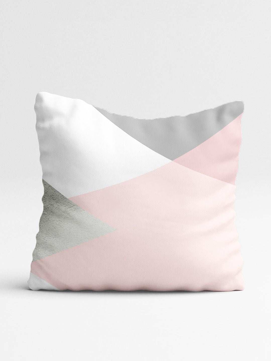 STITCHNEST Pink & Grey Set of 5 Geometric Square Cushion Covers