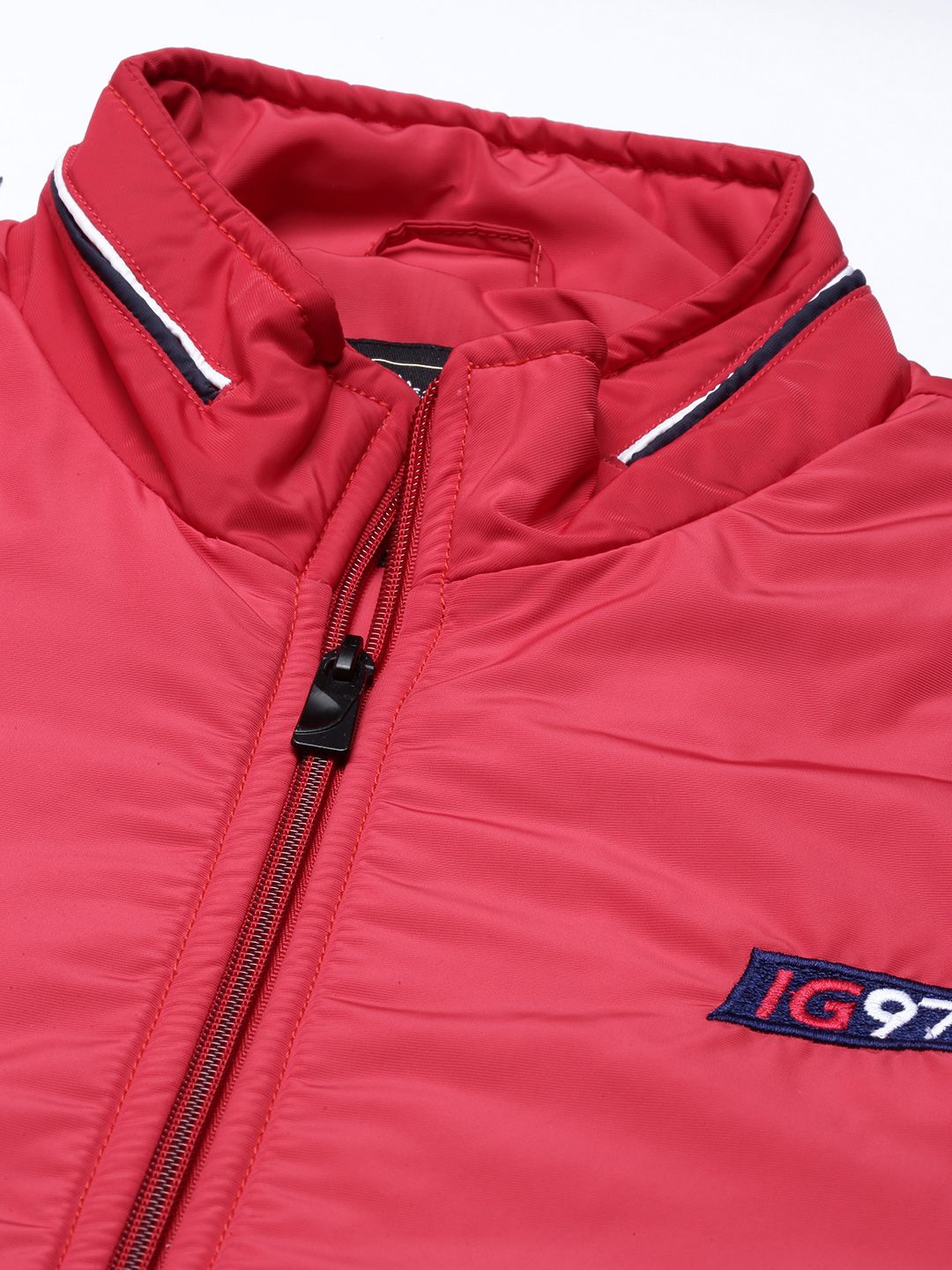 The Indian Garage Co Men Zip-Front Slim Fit Bomber Jacket