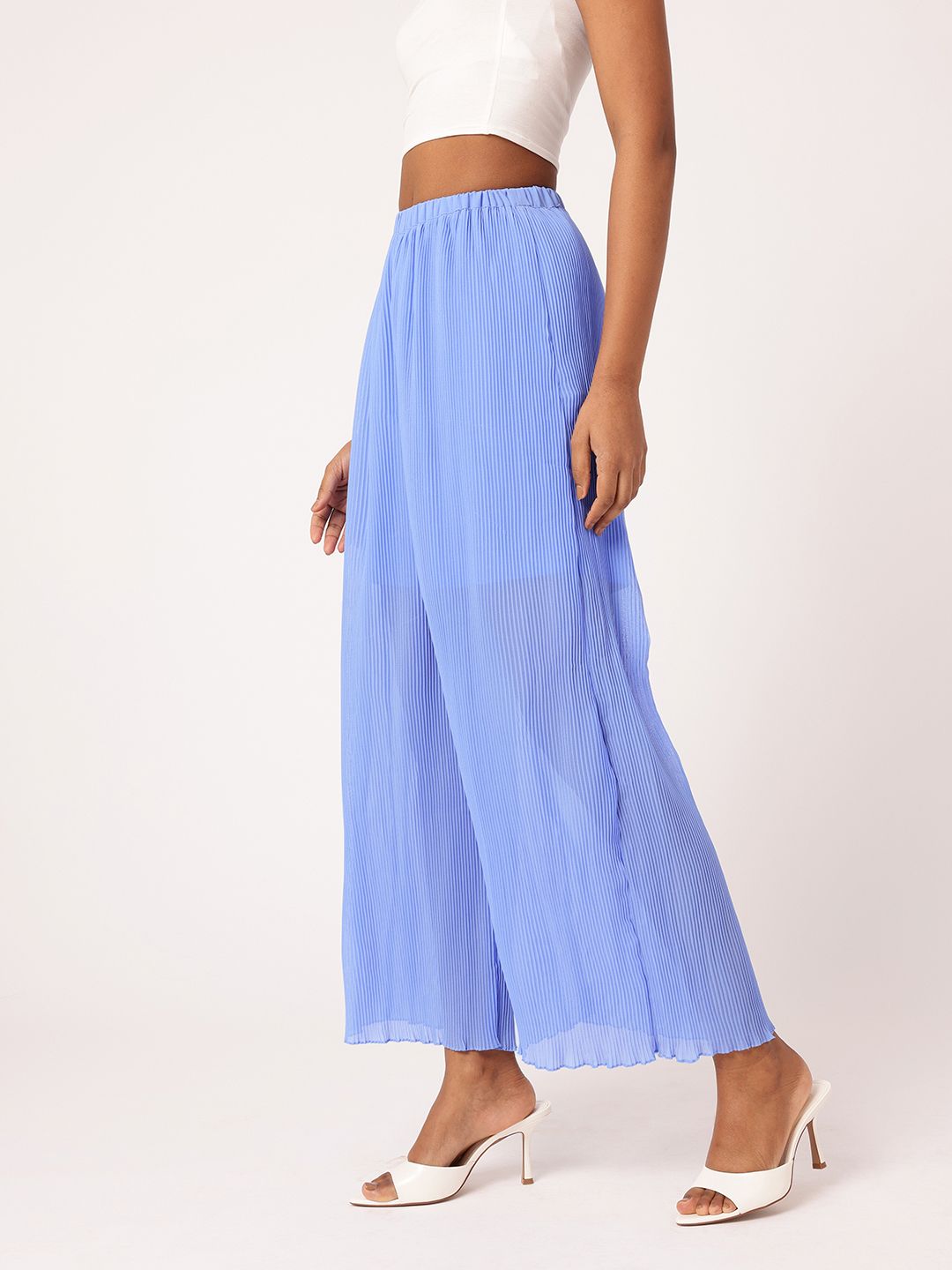 DressBerry Women Charming Accordion Flow Wide Leg Trousers
