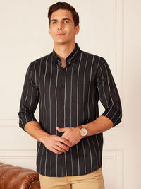 DENNISON Smart Striped Button-Down Collar Casual Shirt