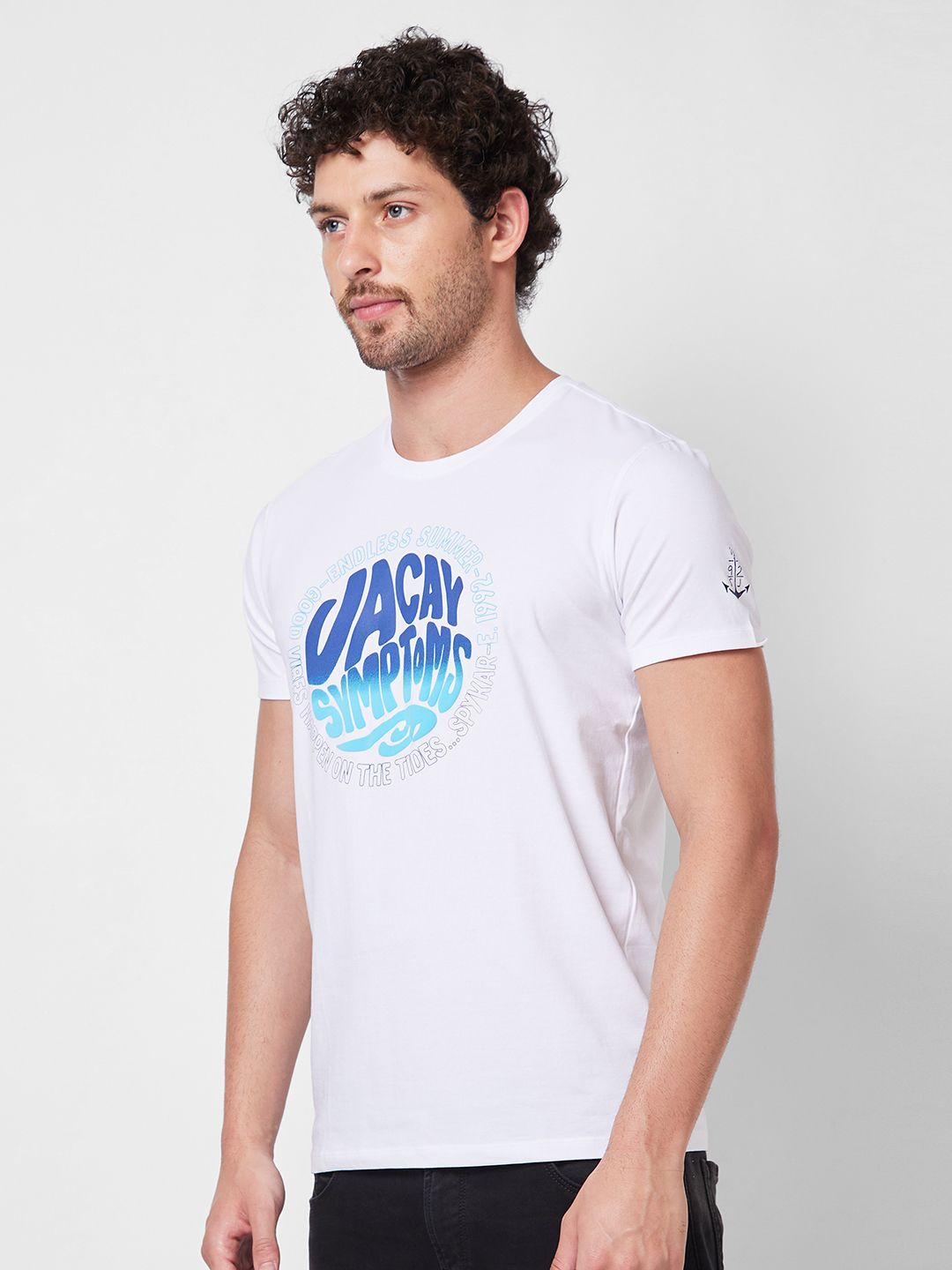 SPYKAR Typography Printed Slim Fit T-shirt
