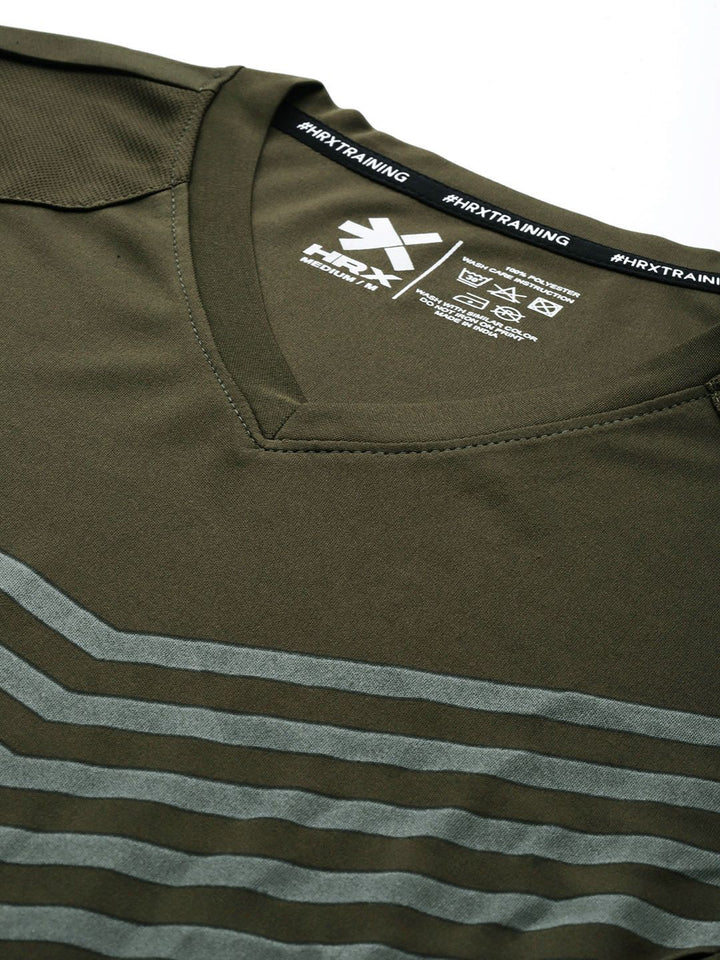 HRX by Hrithik Roshan Striped Rapid-Dry Training T-shirt