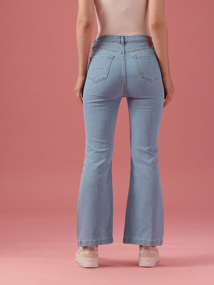 DressBerry Women Bootcut High-Rise Light Fade Stretchable Jeans