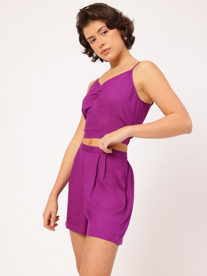 DressBerry Urban Glow Crop Co-Ords with Printed Shrug