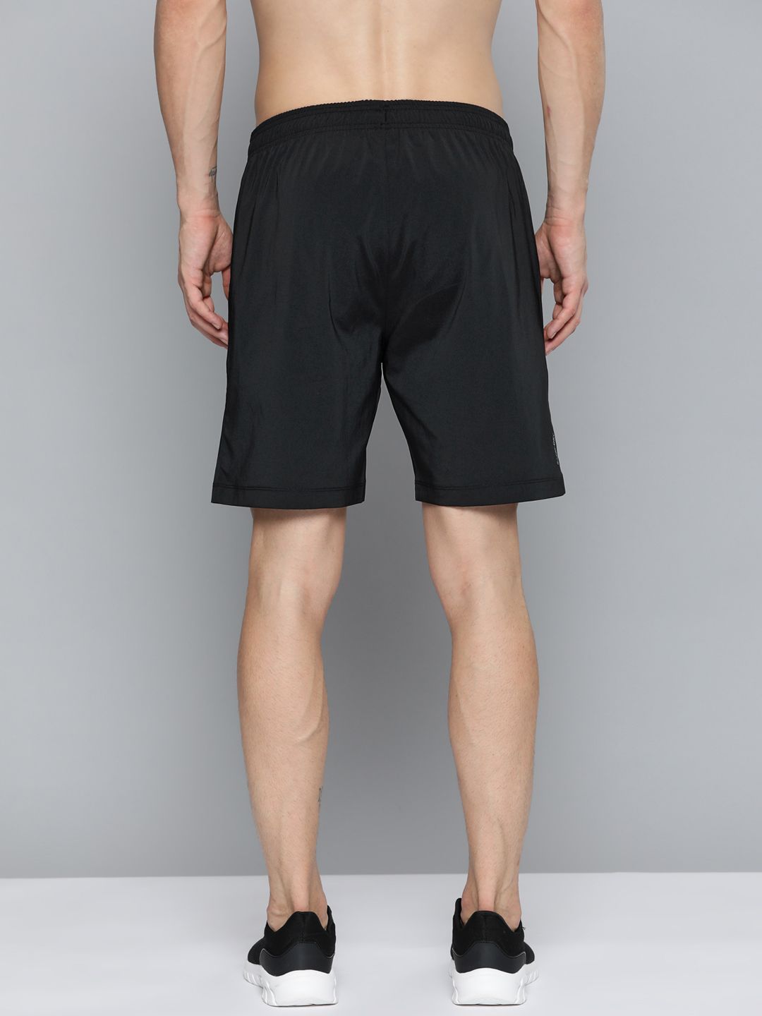 HRX By Hrithik Roshan Training Men Jet Black Rapid-Dry Brand Carrier Shorts