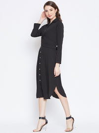 Berrylush Shirt Collar Midi Dress