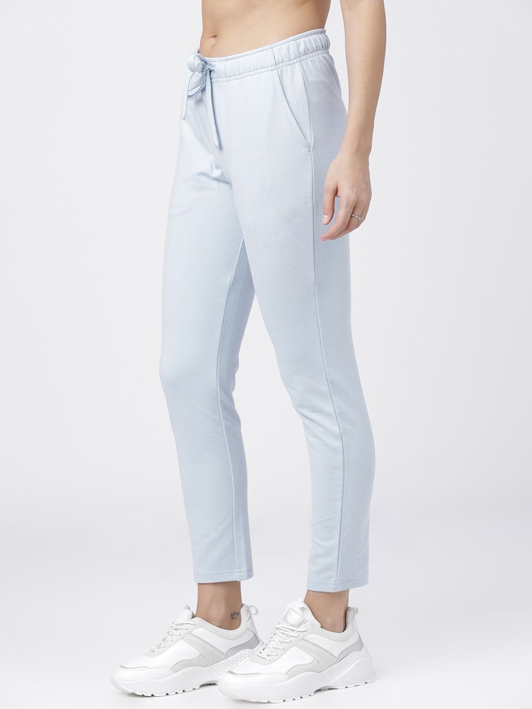 Tokyo Talkies Women Blue Solid Slim-Fit Track Pants