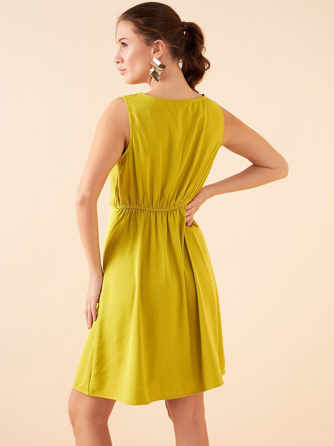 Antheaa Cowl Neck A-Line Dress With Printed Jacket