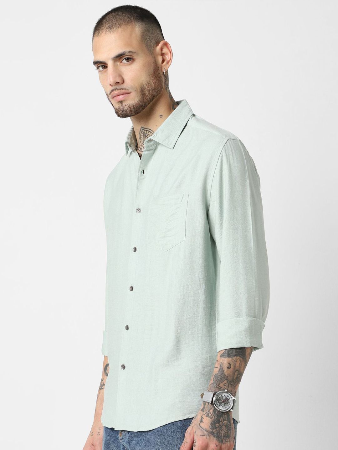 VASTRADO Men Classic Slim Fit Opaque Casual Shirt