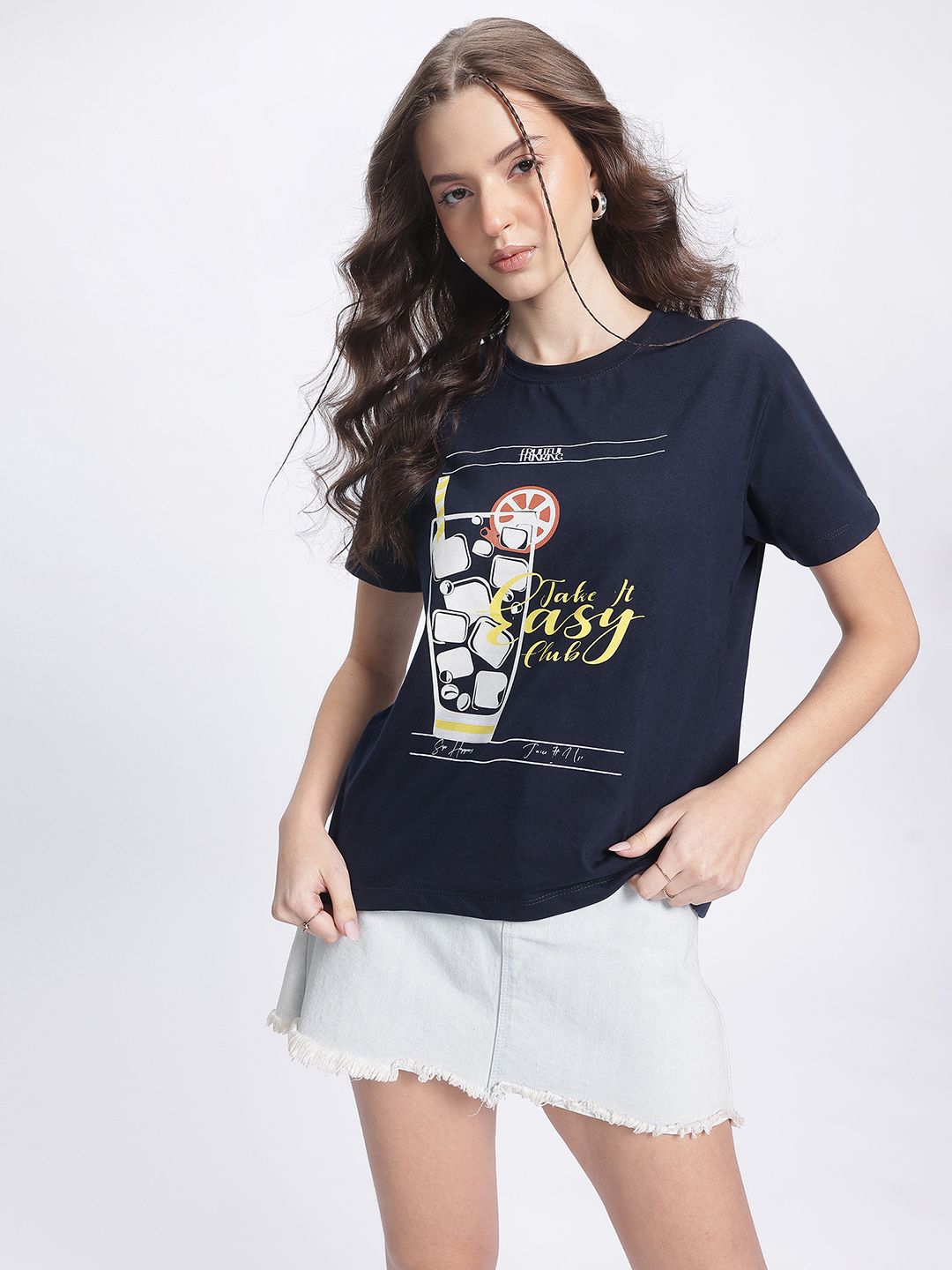 DressBerry Graphic Club Printed T-shirt