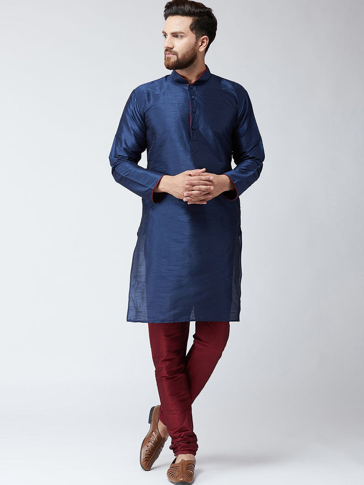 SOJANYA Lelaki Biru Solid Kurta Lurus