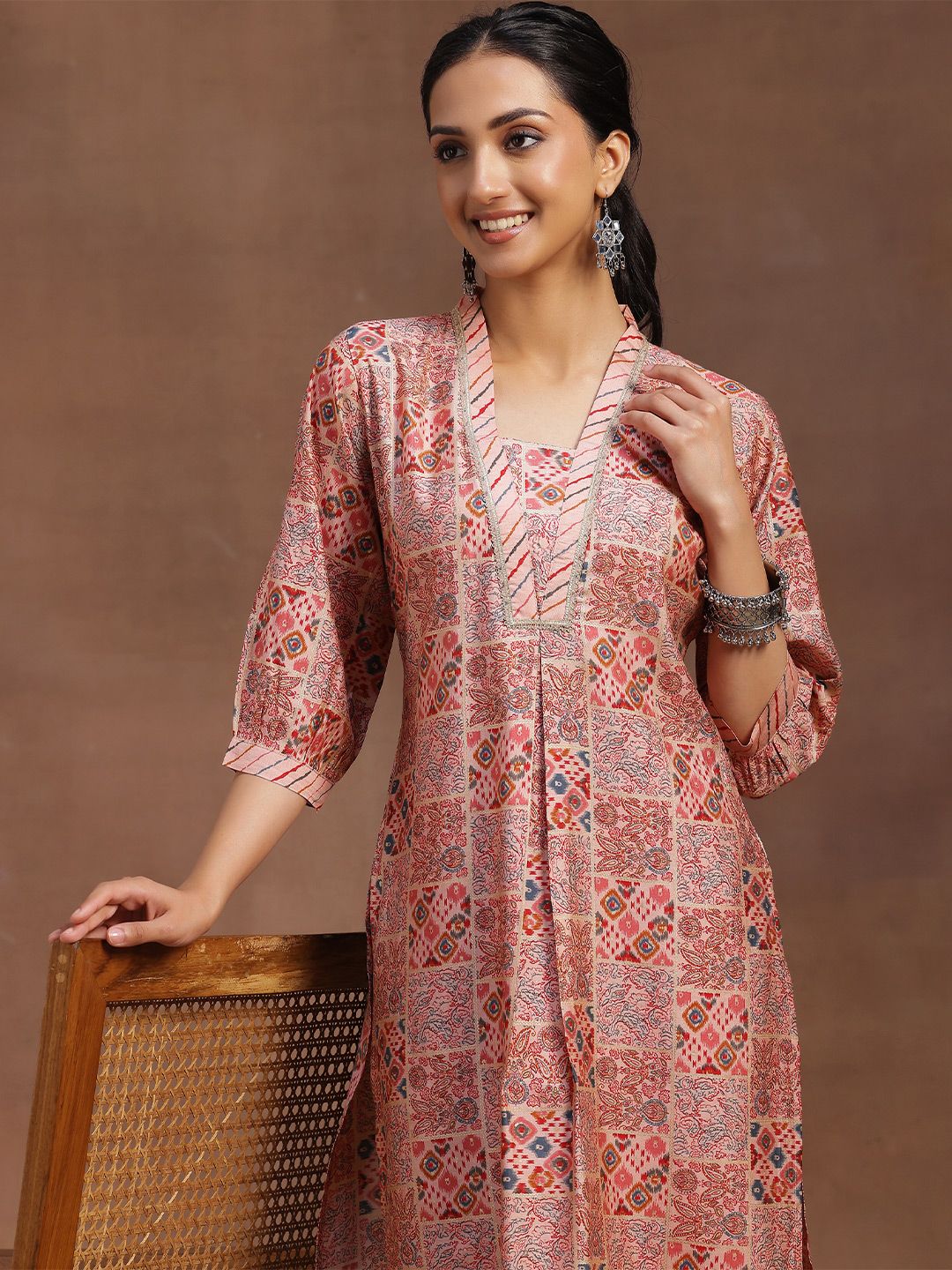 Libas Ethnic Motifs Printed Regular Gotta Patti Kurta with Palazzos