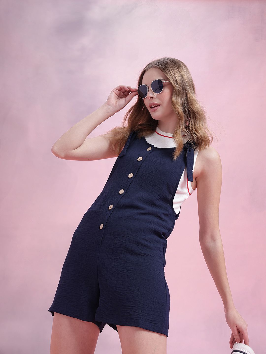 DressBerry Crinkled Tie-Up straps Jumpsuit