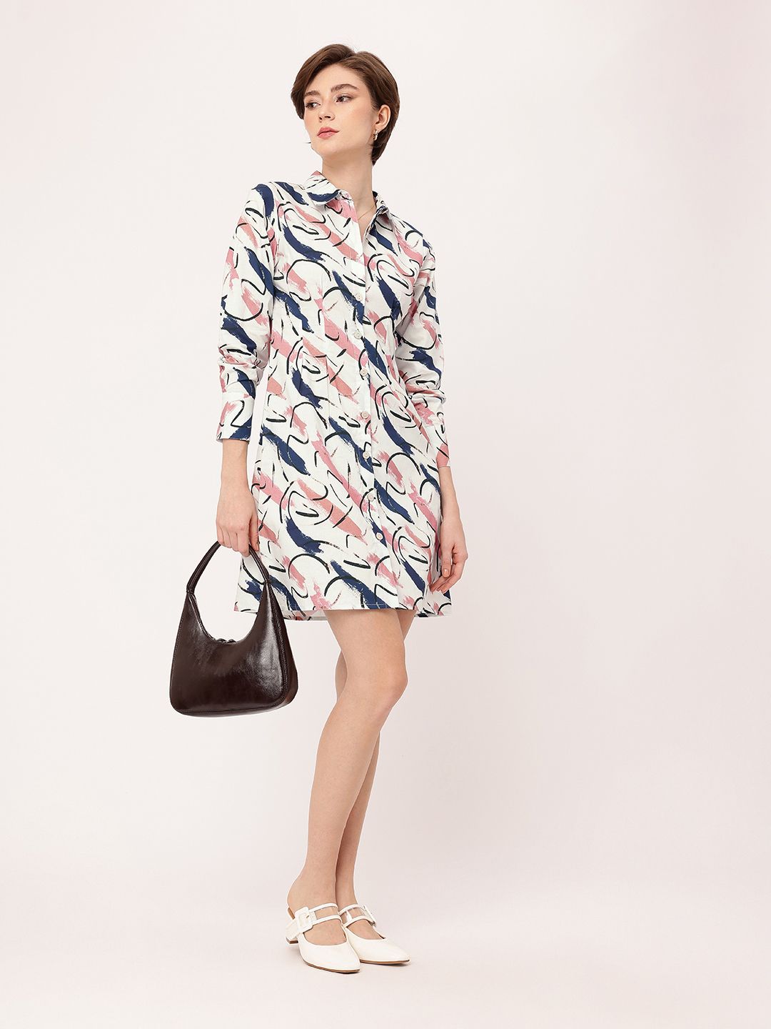 DressBerry Artsy Vibes Galore Street Smart Shirt Style Dress