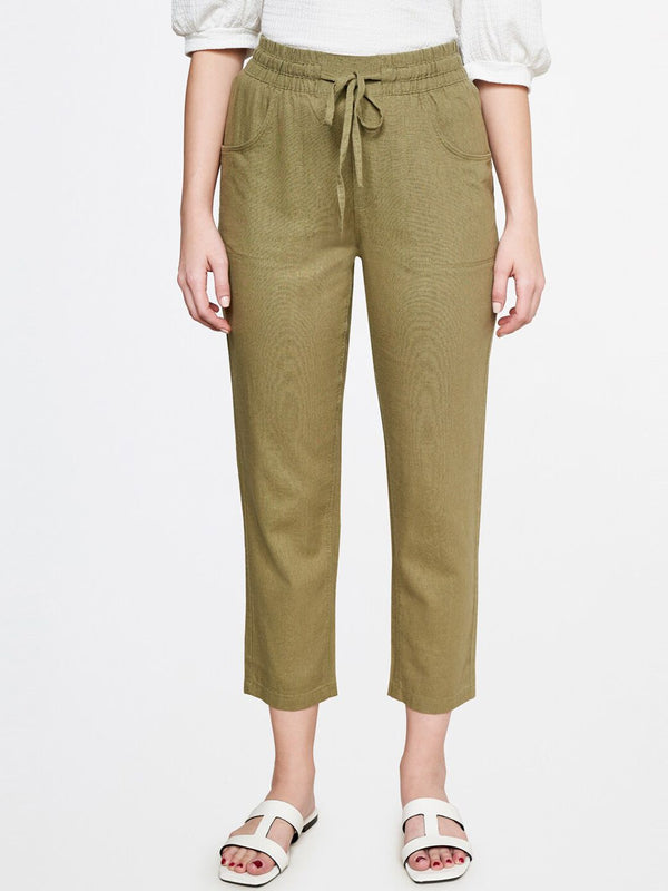 AND Women Mid Rise Tapered Fit Trousers