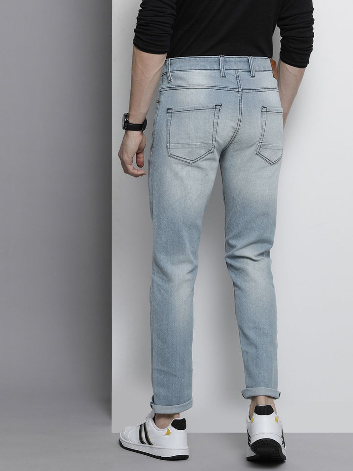 The Indian Garage Co Men Blue Slim Fit Light Fade Stretchable Jeans