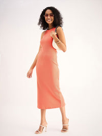 SASSAFRAS BASICS Round Neck Sleeveless Bodycon Midi Dress