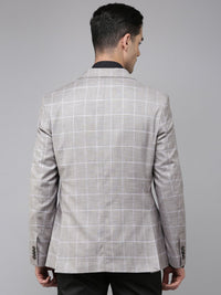 Park Avenue Checked Regular Fit Single-Breasted Formal Blazer
