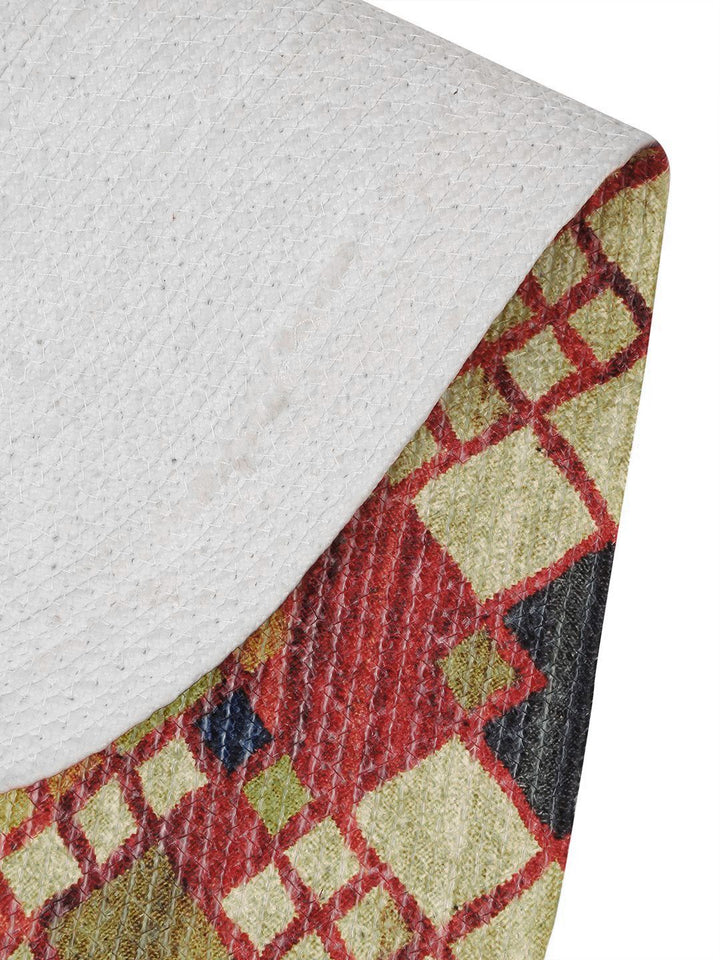 HOSTA HOMES Red & Brown Pure Cotton Printed Table Runner
