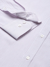 Park Avenue Men Purple And White Pinstriped Slim Fit Pure Cotton Formal Shirt