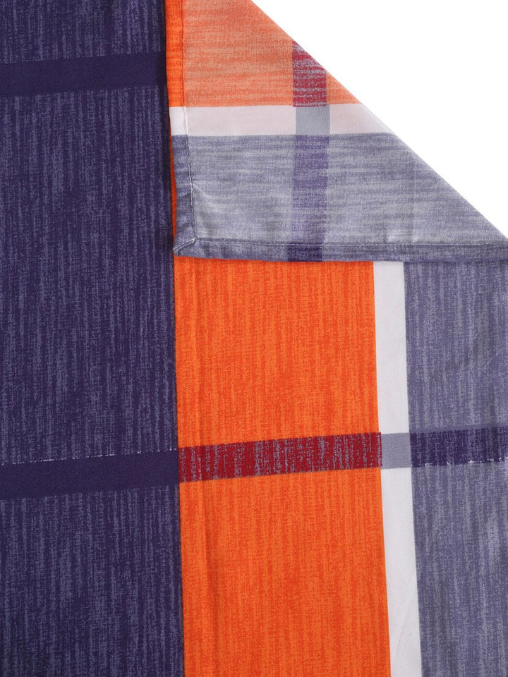 KLOTTHE Purple Geometric Cotton 210 TC Single Fine Bedsheet with a Pillow Cover-225 x 150 cm