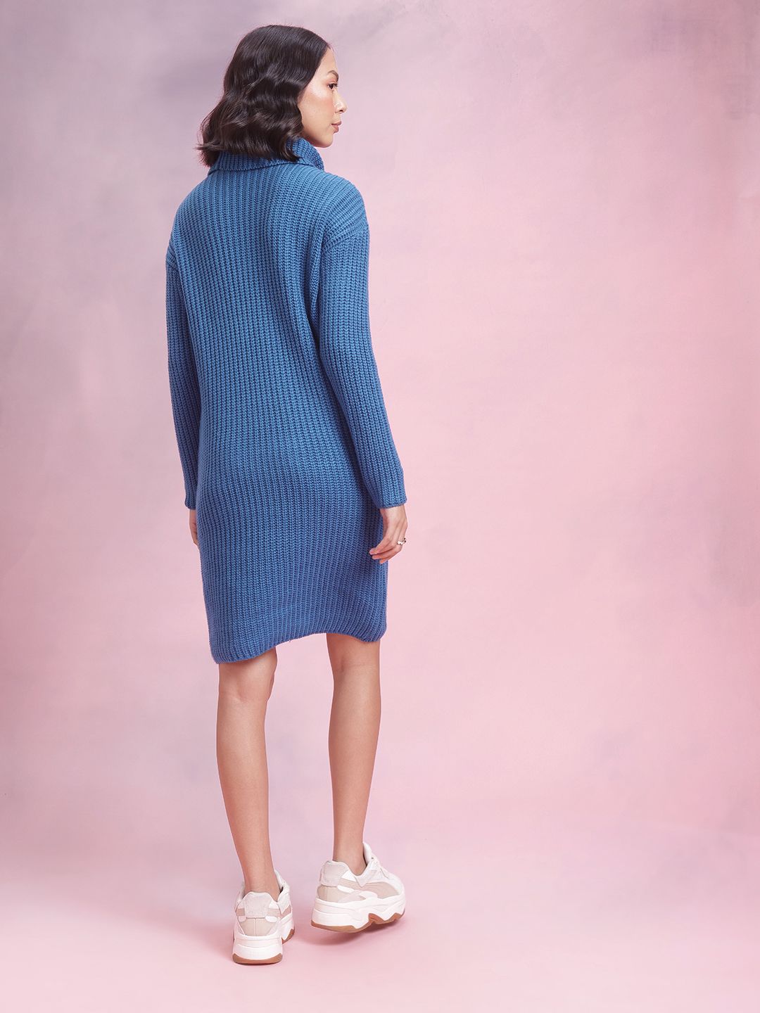DressBerry Sheath Ribbed Acrylic Winter Dress