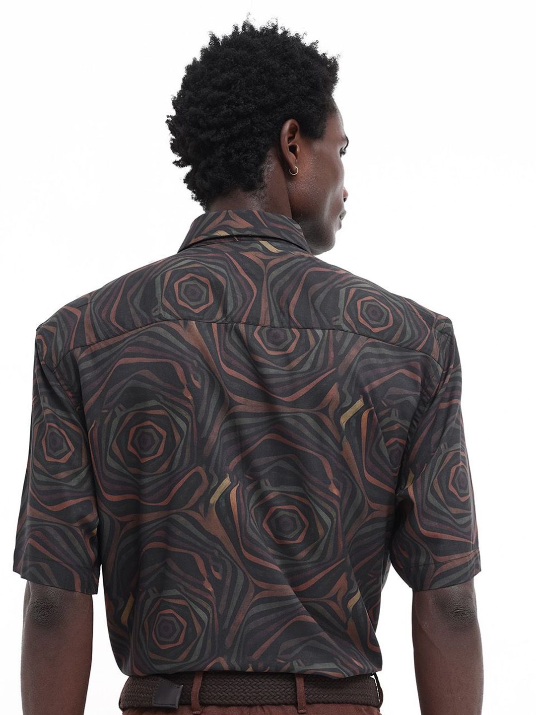 RARE RABBIT Men Marfik Boxy Abstact Printed Shirt