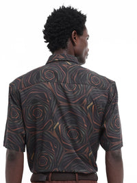 RARE RABBIT Men Marfik Boxy Abstact Printed Shirt