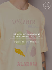 DILLINGER Men Graphic Printed Oversized Drop-Shoulder Sleeves Pure Cotton T-shirt