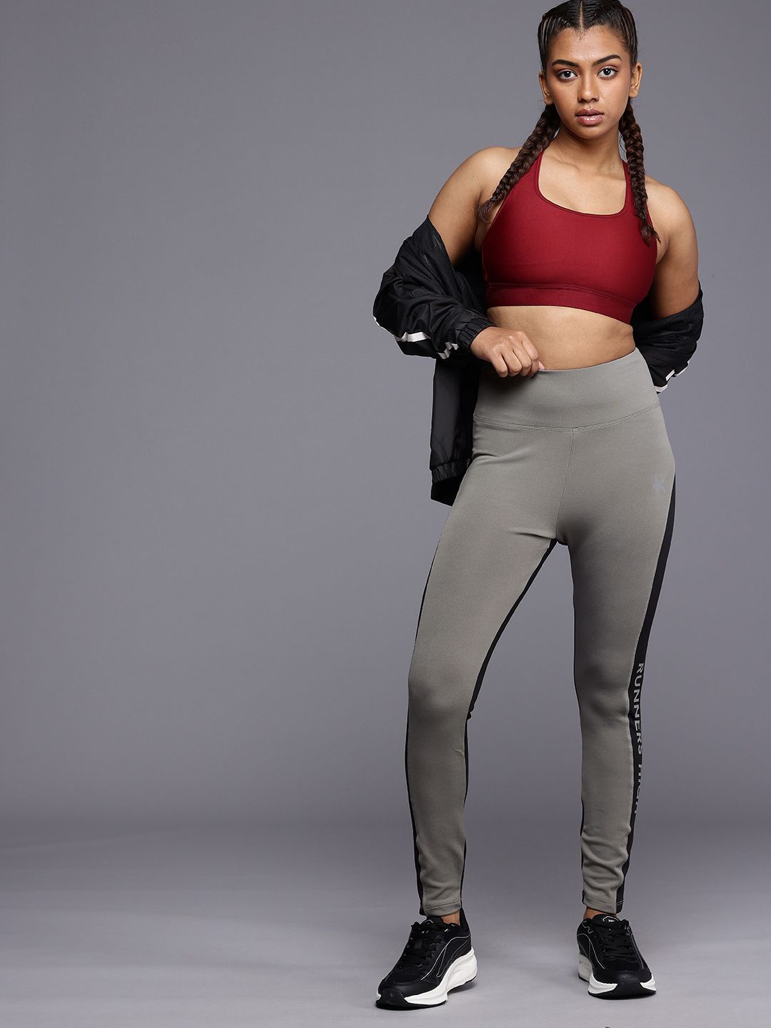 HRX by Hrithik Roshan Women Run On Cloudstrail Colorblocked Rapid Dry Running Tights