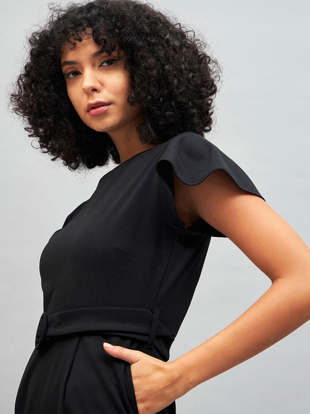 SASSAFRAS Black Belted Basic Jumpsuit
