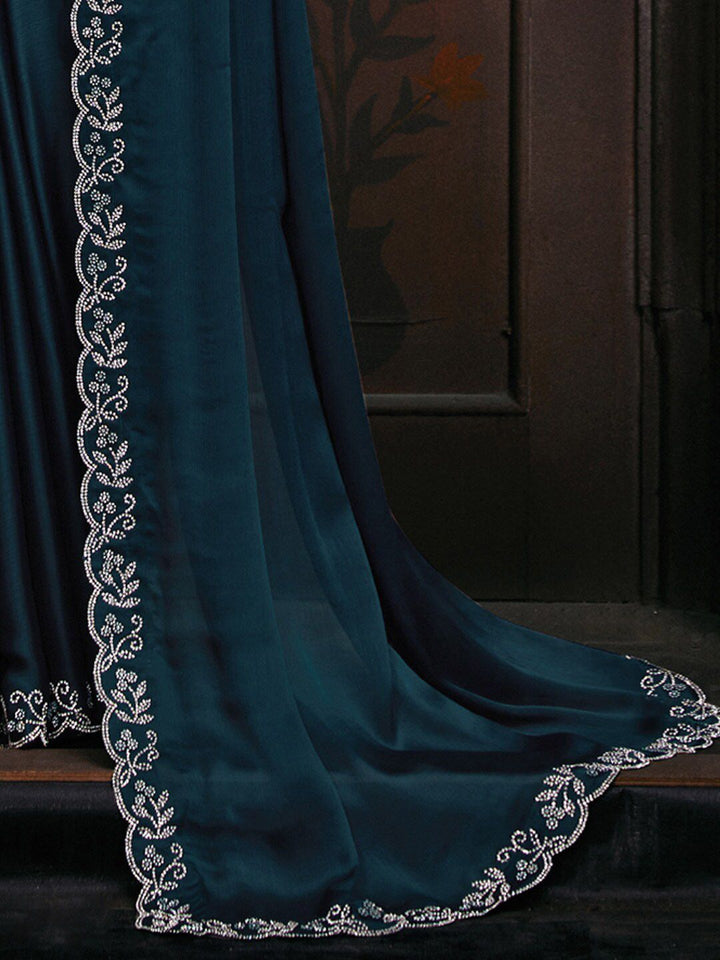 Saree mall Bead & Stones Pure Chiffon Saree