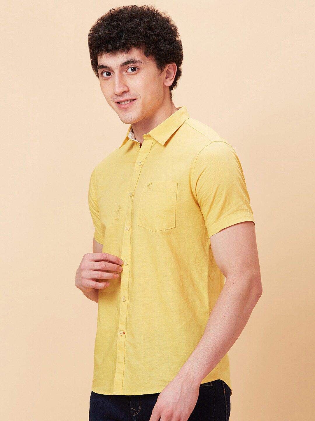 Being Human Spread Collar Slim Fit Cotton Casual Shirt