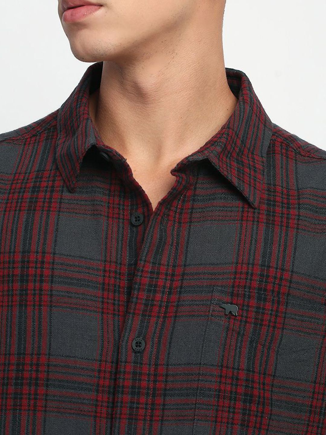 THE BEAR HOUSE Men Tartan Checks Opaque Cotton Relaxed Fit Casual Shirt